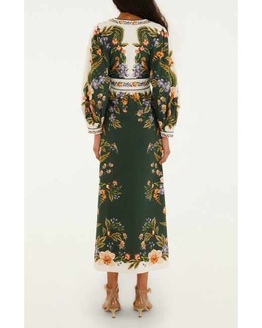 farm rio green dress long sleeve Nature Green Long Sleeve Floral Maxi Dress (Women)