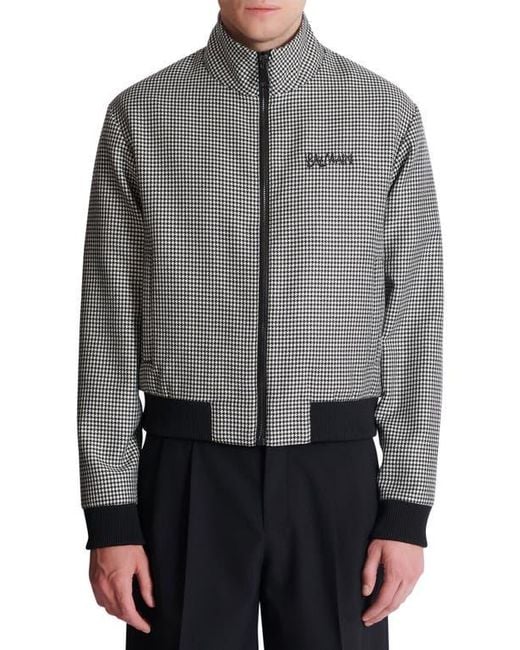 Balmain Gray Houndstooth Wool Jacket for men