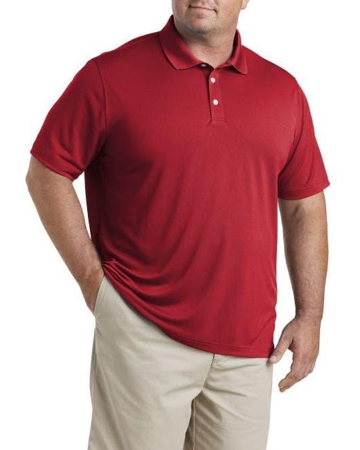 Essentials Red Big & Tall Solid Golf Polo Shirt for men