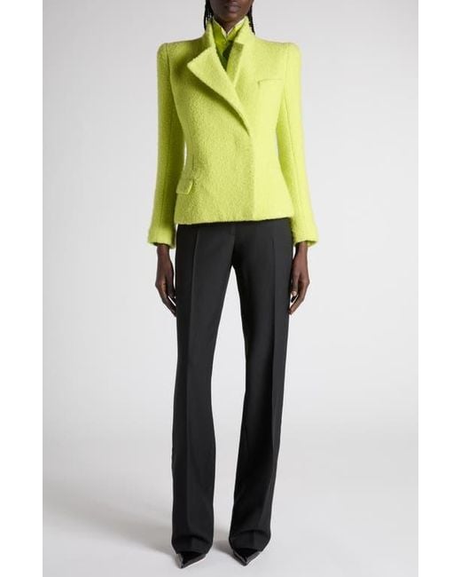 Tom Ford Green Sequin Tweed Double Breasted Jacket