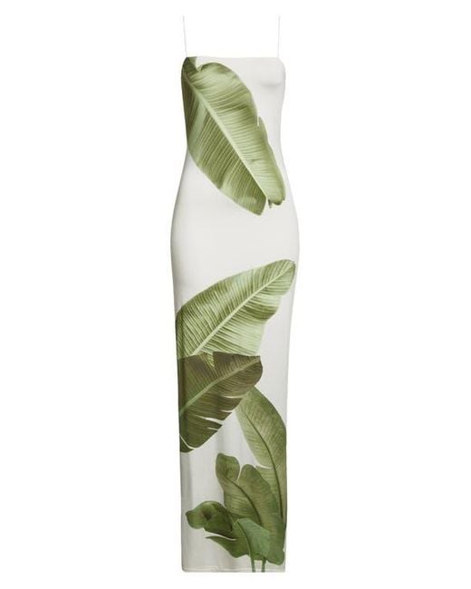 Alice + Olivia Fifi Palm Column Maxi Dress in Green | Lyst