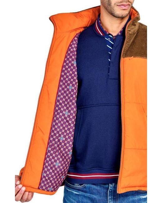 Con.struct Orange Solid Puffer Jacket for men