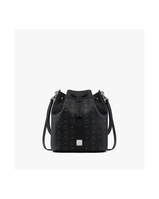 MCM Black Large Dessau Drawstring Bag