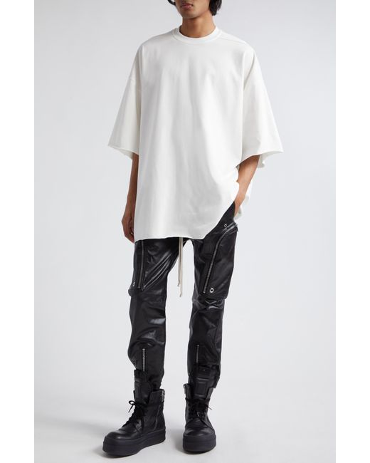 Rick Owens White Tommy Oversize Cotton T-shirt for men