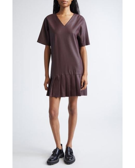 MM by Max Mara Hidesia Faux Leather Dress in Brown | Lyst