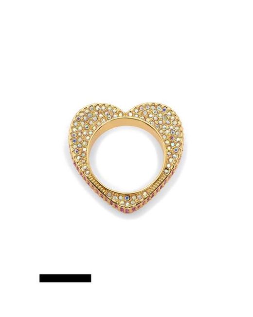 Kurt Geiger Metallic Pavé Heart Band Ring