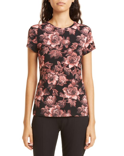 Ted Baker Red Clari Floral Stretch Cotton T-shirt