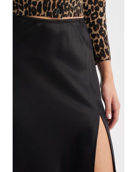 Reformation Black Layla Satin Maxi Skirt