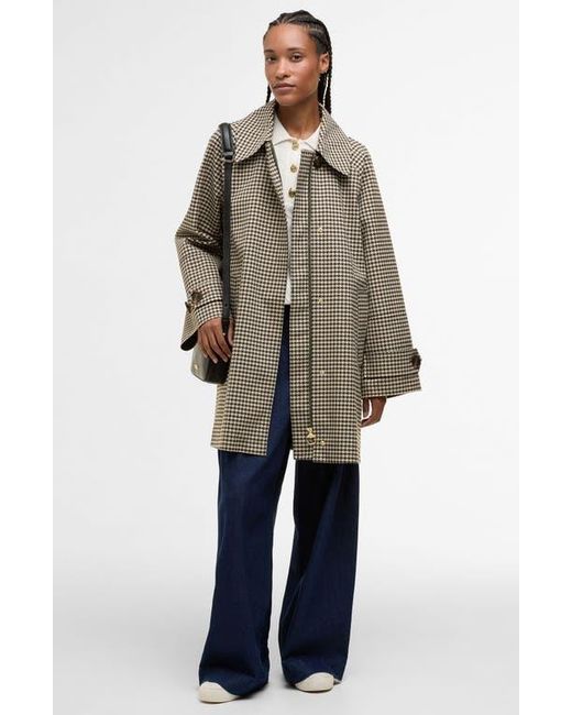 Barbour Brown Kennedy Water Resistant Houndstooth Check Jacket