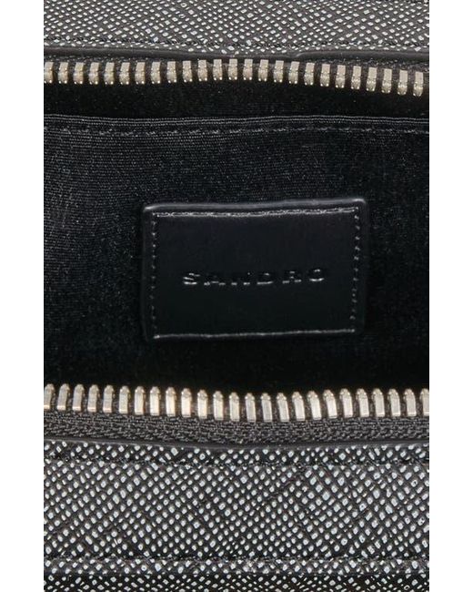 Sandro Black Small Reconstitued Leather Bag for men