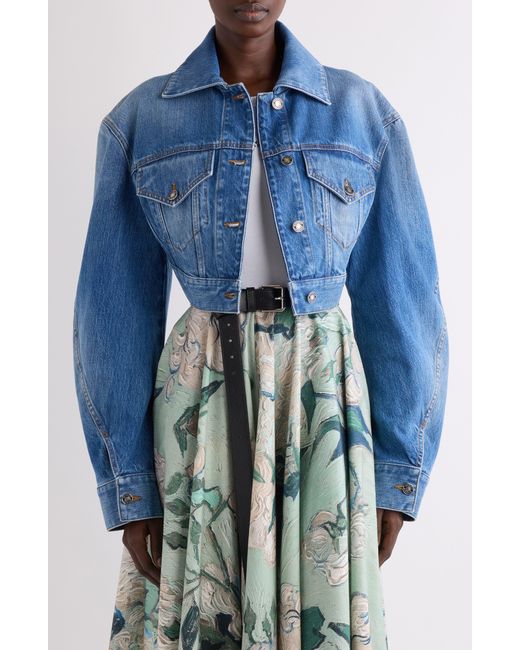 Givenchy Blue Crop Open Back Denim Jacket