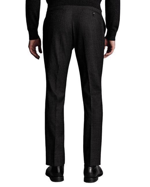 Charles Tyrwhitt Black Slim Fit End On End Ultimate Performance Suit Trouser for men