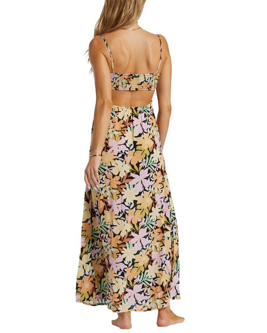 Billabong Multicolor True Desire Floral Cutout Maxi Dress