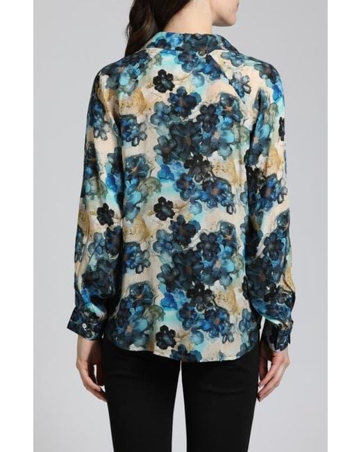 Apny Blue Flowy Top