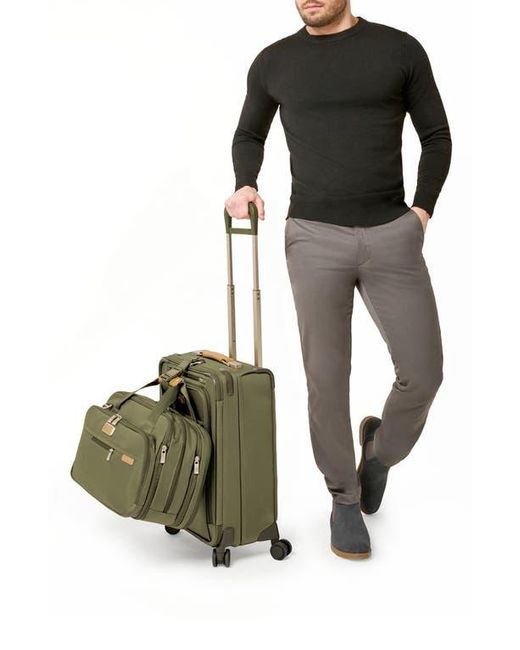 Briggs & Riley Green Baseline Essential 22-Inch Expandable Spinner Carry-On Bag for men