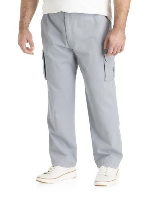 True Nation by DXL Gray Big & Tall Broken-In Relaxed Fit Cargo Pants for men