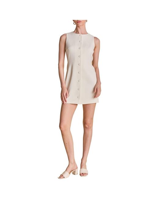 Endless Rose Natural Button Front Minidress