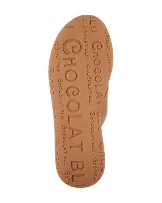 Chocolat Blu Brown Criss Cross Platform Wedge