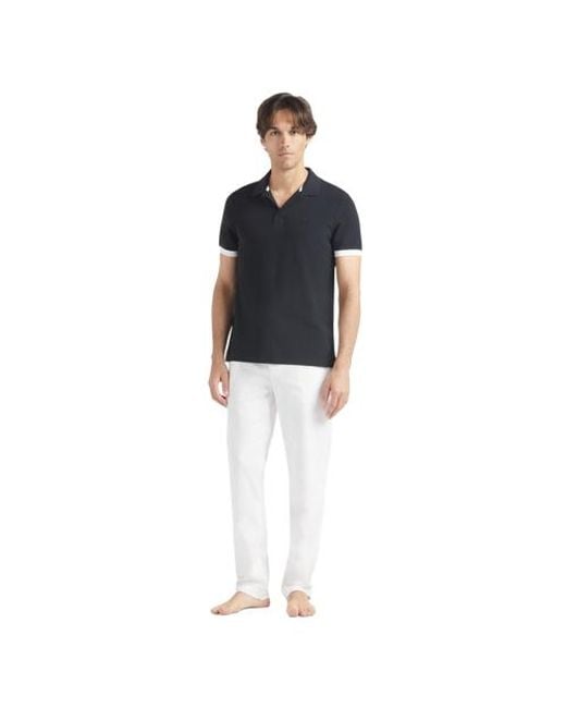 Vilebrequin Black Solid Cotton Polo for men