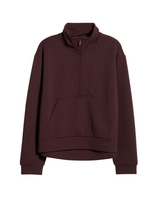 Zella Brown Textured Half Zip Pullover