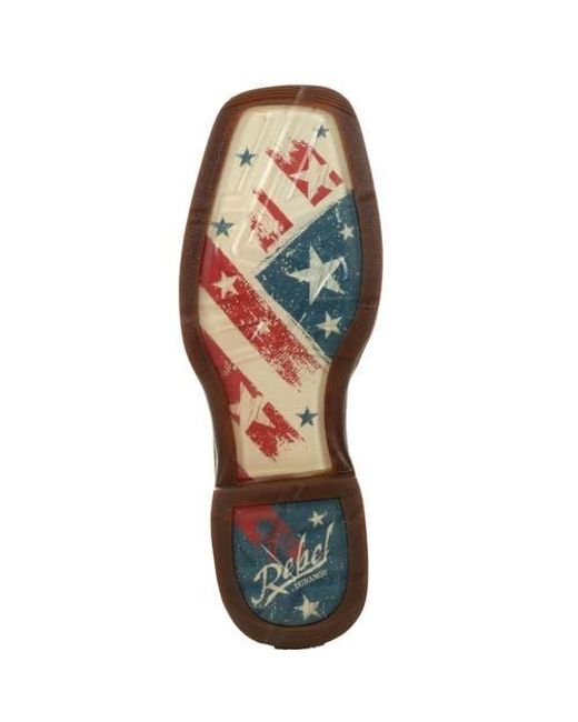 Durango Brown Distressed Flag Embroidery Western Boot for men