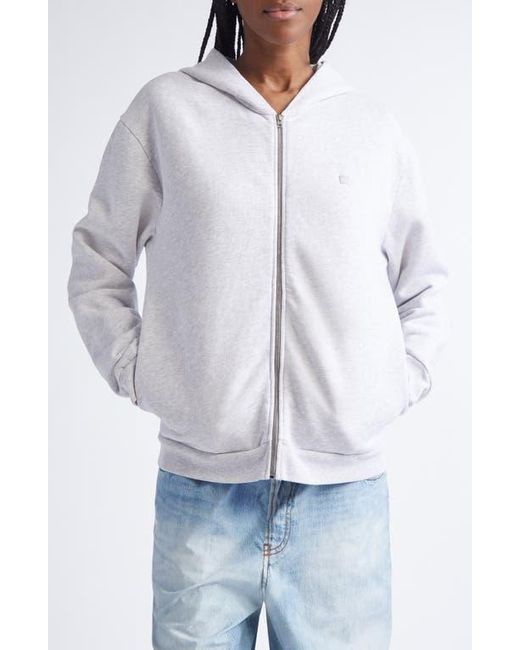 Acne Blue Fupiter Face Patch Mélange Fleece Zip Hoodie