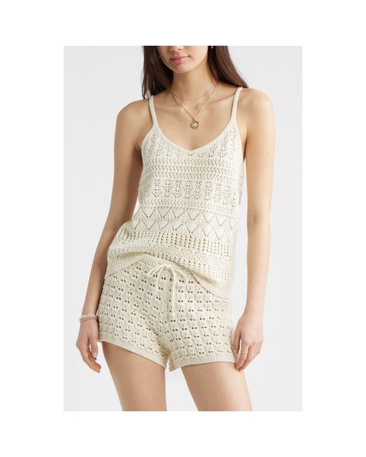 BP. White Open Stitch Cotton Tank