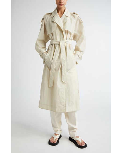 Partow Natural Arizona Crinkled Nylon Trench Coat