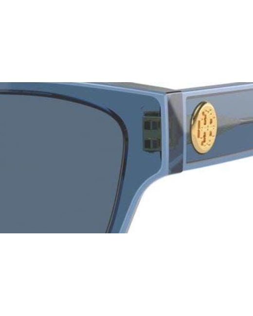 Tory Burch Blue 53mm Rectangular Sunglasses