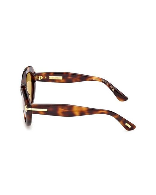 Tom Ford Brown 55Mm Oval Sunglasses