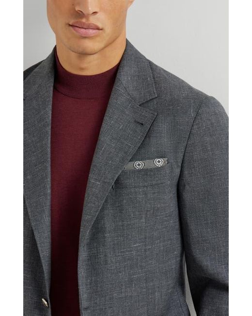 Brunello Cucinelli Gray Pocket Square With Pattern for men