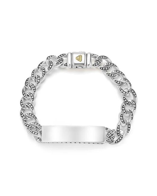 Lagos White Anthem Id Curb Chain Bracelet for men