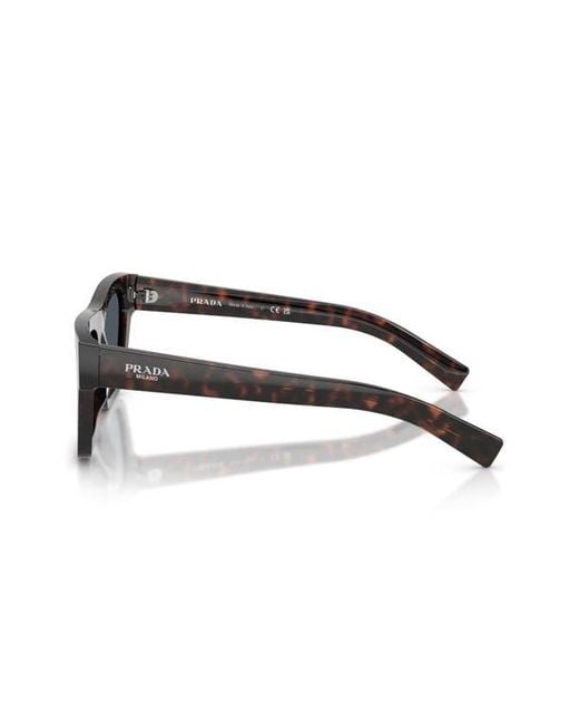 Prada Black 55Mm Rectangular Sunglasses for men