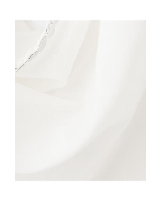 Mango White Sequin Drape Halter Top