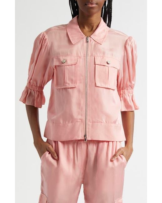 Cinq À Sept Pink Holly Ruffle Sleeve Jacket