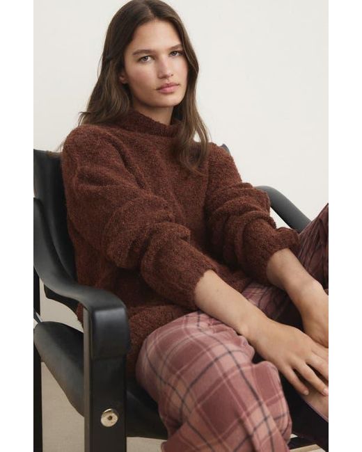 Mango Brown Bouclé Turtleneck Sweater