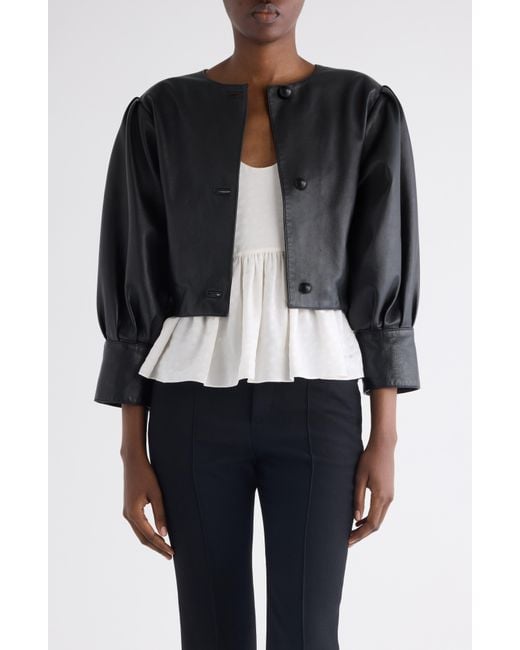 Chloé Black Plongé Lambskin Leather Short Jacket