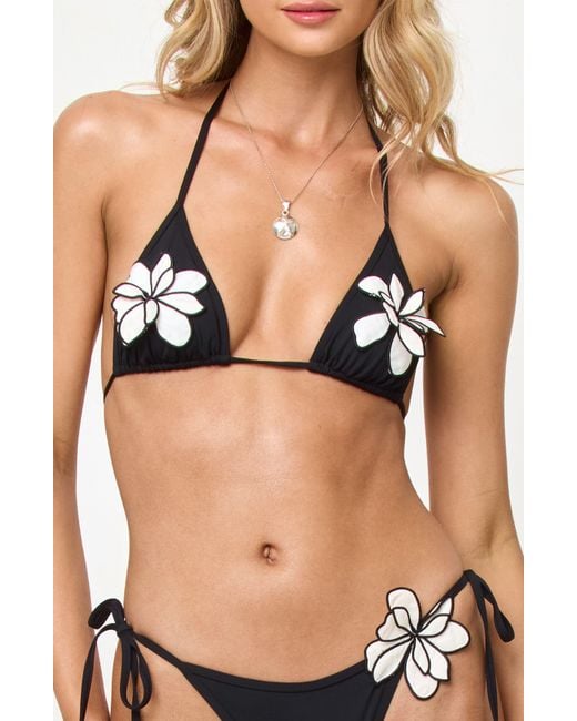 LSPACE Black Triangle Bikini Top