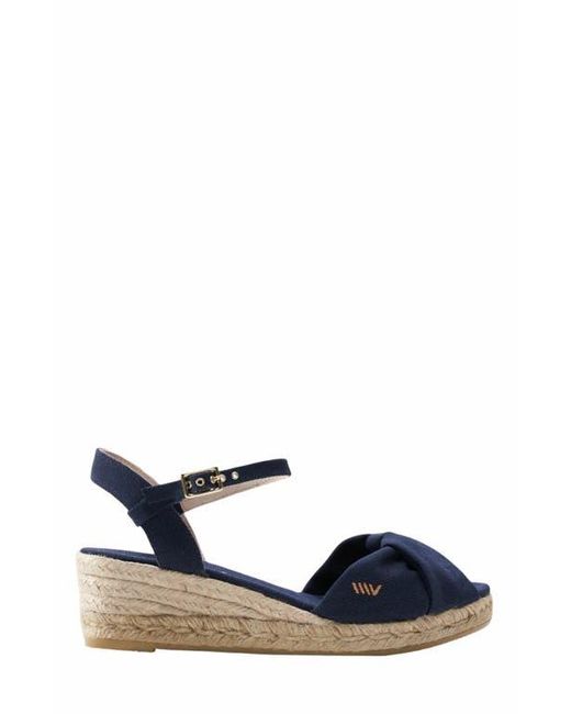 VISCATA Blue Farella Canvas Espadrille Sandal Wedges