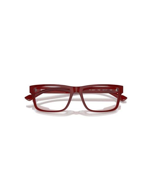 Ferrari Red 57Mm Rectangle Optical Glasses for men