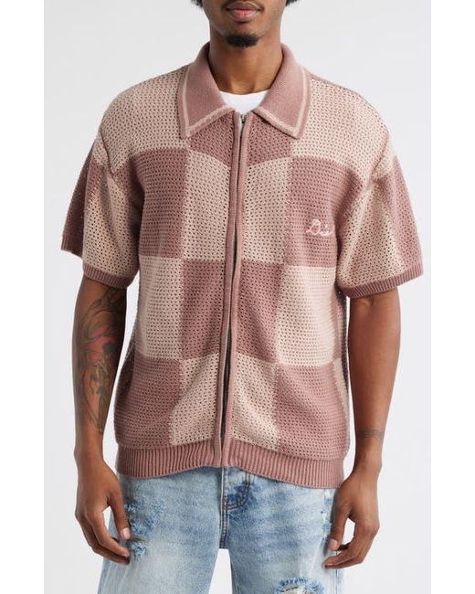 DIET STARTS MONDAY Pink Checker Cotton Button-Up Shirt for men