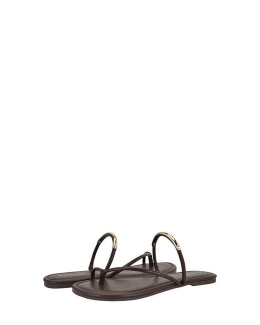 Calvin Klein Brown Bienna Toe Loop Sandal
