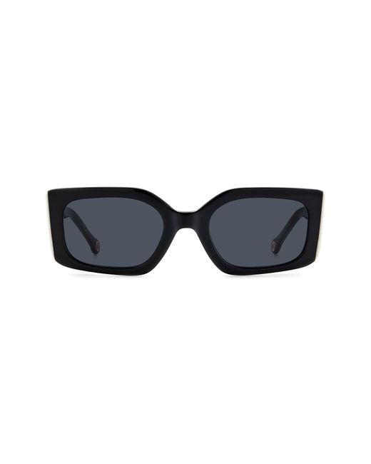 Carolina Herrera Black 53mm Rectangular Sunglasses