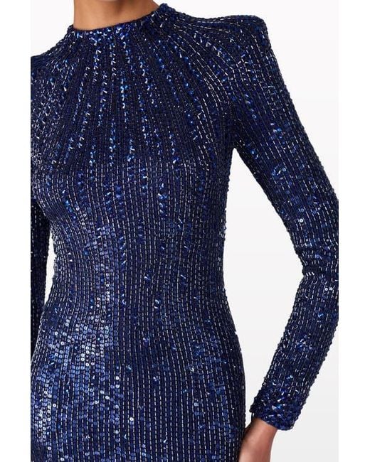 Jenny Packham Blue Aurora Sequined Gown