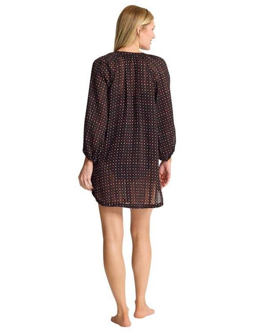 Tommy Bahama Black Sunset Blooms Long Sleeve Cover-Up Dress