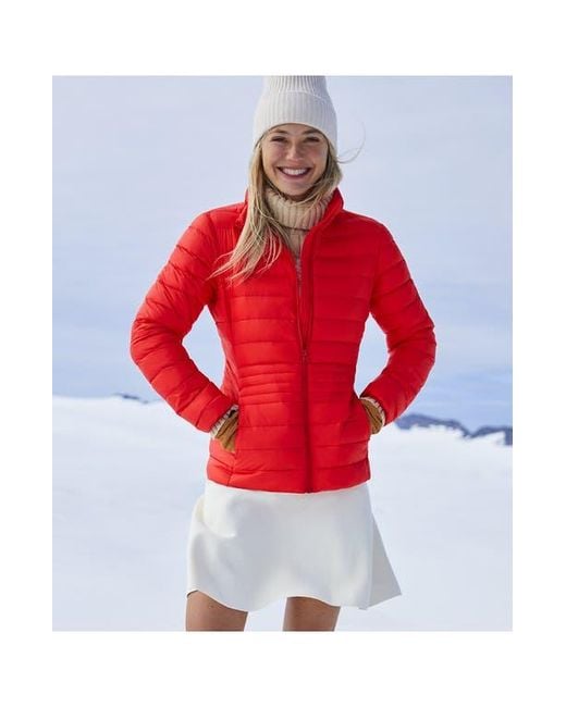Lands' End Red Wanderweight Ultralight Packable Down Jacket