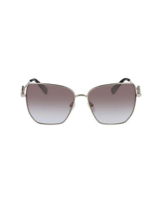 Longchamp Multicolor 58Mm Gradient Rectangular Sunglasses
