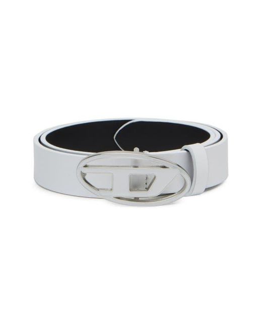 DIESEL Black Oval D Buckle Leather Belt
