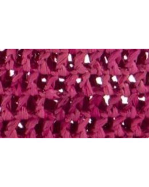 Chloé Pink Summer Banana Crochet Raffia Tote Bag