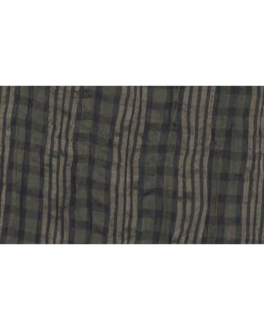 Cece Gray Mixed Print Split Neck Top